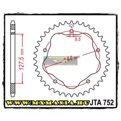   JT Sprockets hátsó lánckerék, ALU 752, Ducati utcai motorokhoz