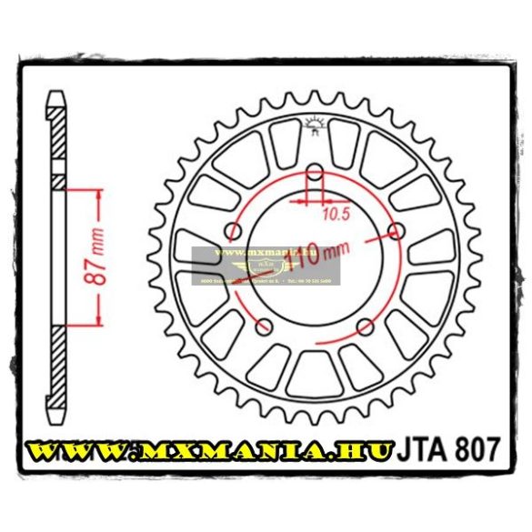 JT Sprockets hátsó lánckerék, ALU 807, Suzuki utcai motorokhoz