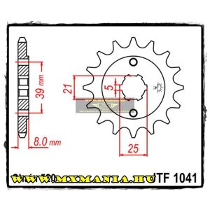 JT Sprockets első lánckerék, 1041, Kymco Atv 150 MXer