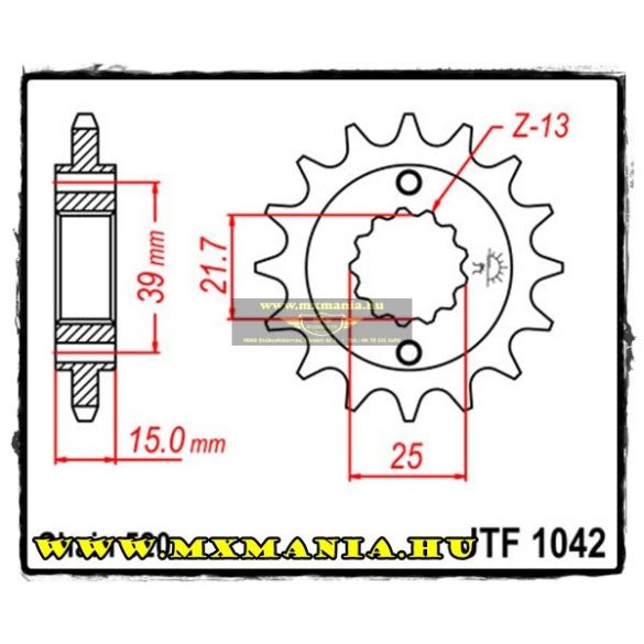 JT Sprockets első lánckerék, 1042, Kymco ATV 250 KXR, 300 Maxxer