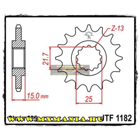 JT Sprockets első lánckerék, 1182, Triumph utcai motorokhoz