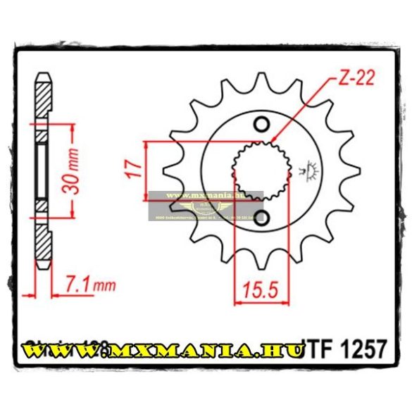 JT Sprockets első lánckerék, 1257, Honda CR80-85