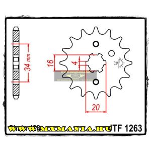 JT Sprockets első lánckerék, 1263, Yamaha/Honda/Suzuki/Malaguti/Betamotor