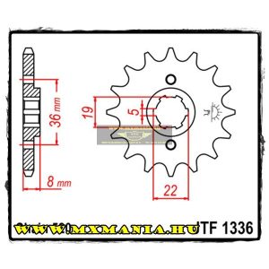 JT Sprockets első lánckerék, 1336, Honda ATC/XR