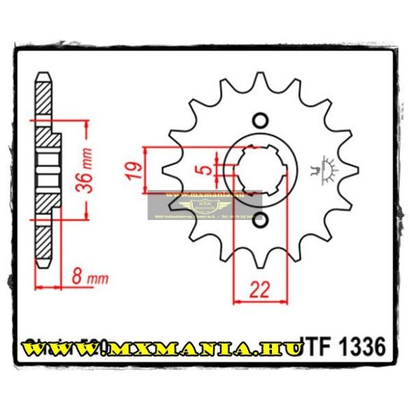 JT Sprockets első lánckerék, 1336, Honda ATC/XR