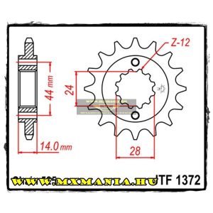 JT Sprockets első lánckerék, 1372, Honda VLX/VT