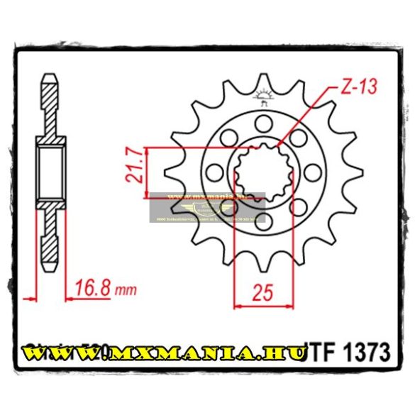 JT Sprockets első lánckerék, 1373, Honda CT/CTX/NC