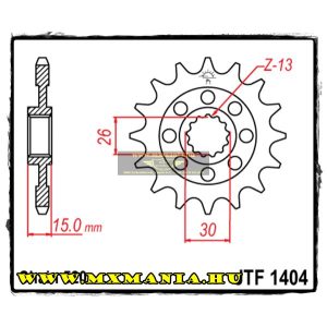 JT Sprockets első lánckerék, 1404, BMW 1000 HP4/S1000RR-sport