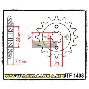 JT Sprockets első lánckerék, 1408, Suzuki TSR200