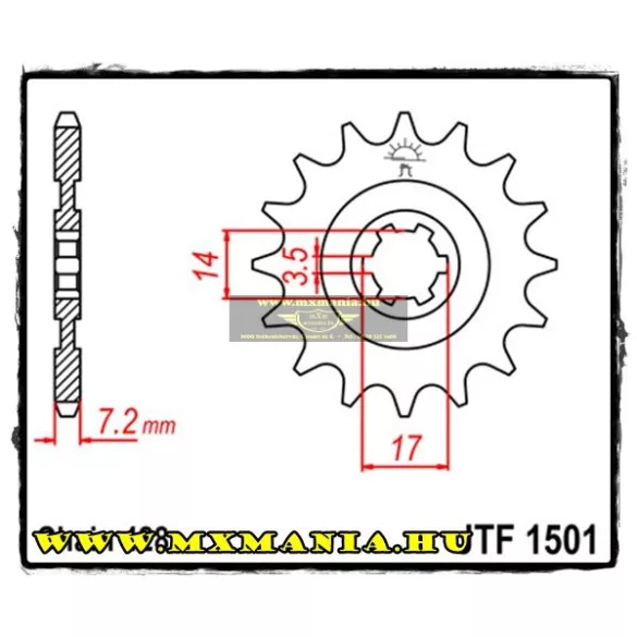 JT Sprockets első lánckerék, 1501, Kawasaki KLF/KLT/KLX