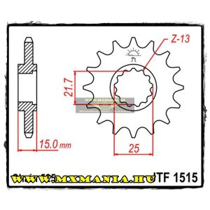 JT Sprockets első lánckerék, 1515, Kawaski ZX-6R/ZX600