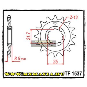 JT Sprockets első lánckerék, 1537, Kawasaki 1000 ninja/KLZ/Z1000/ZR/ZX-10R