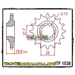 JT Sprockets első lánckerék, 1538, Kawasaki Z750/Z800