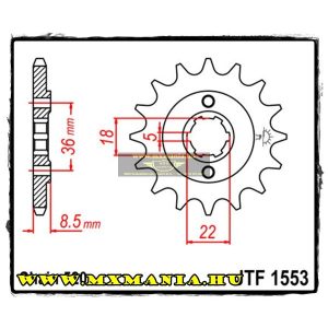 JT Sprockets első lánckerék, 1553, Yamaha SRX250/XT250