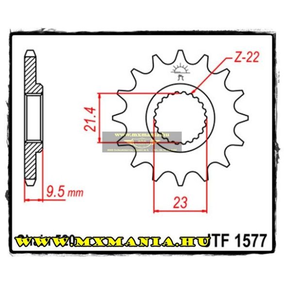 JT Sprockets első lánckerék,1577, Yamaha TT600/XT600