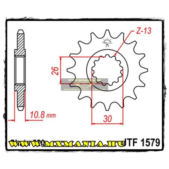 JT Sprockets első lánckerék, 1579, Yamaha FZ-1/YZF R1