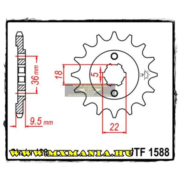 JT Sprockets első lánckerék, 1588, Yamaha XT250