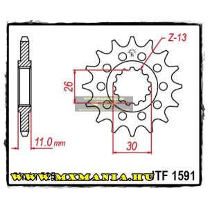 JT Sprockets első lánckerék, 1591, Yamaha FZ/MT/TDM