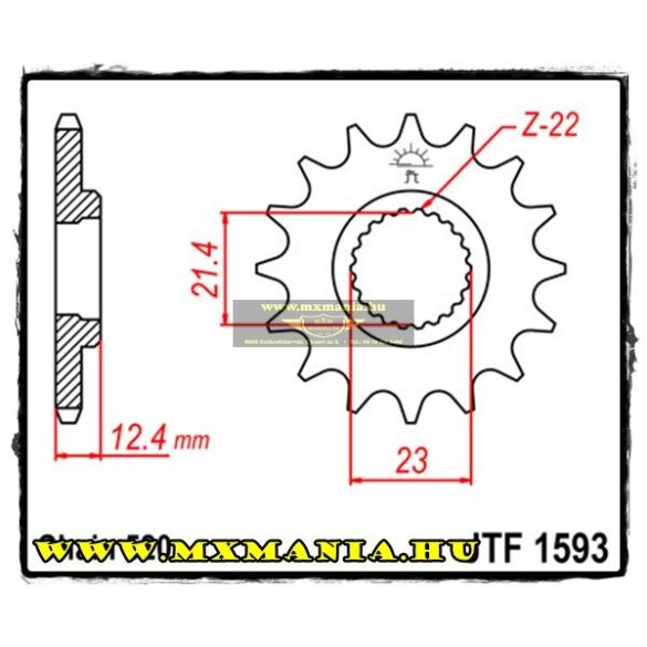 JT Sprockets első lánckerék, 1593, Yamaha YFM250