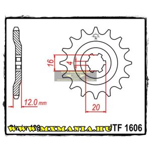 JT Sprockets első lánckerék, 1606, Yamaha AG100