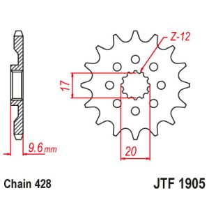 JT Sprockets első lánckerék, 1905, KTM utcai és Off Road motorokhoz