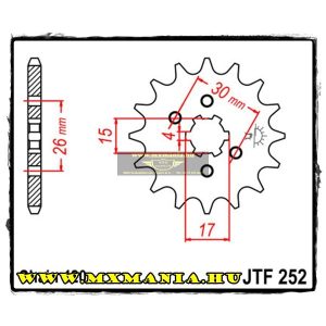 JT Sprockets első lánckerék, 252, Honda Off Road motorokhoz