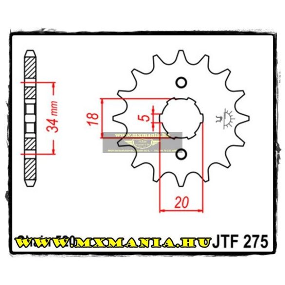 JT Sprockets első lánckerék, 275, Honda CB/XL