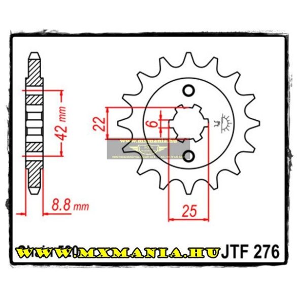 JT Sprockets első lánckerék, 276, Honda CB/CM