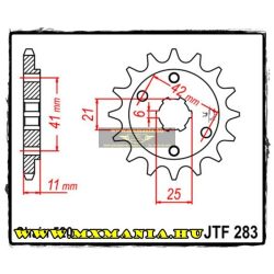 JT Sprockets első lánckerék, 283, Honda NS/NSR/VT/VTR