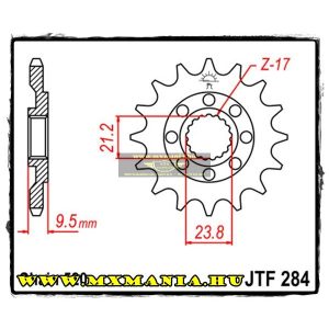 JT Sprockets első lánckerék, R 284, Honda CR/CRF/TRX/CRM