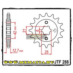 JT Sprockets első lánckerék, 288, Honda CB