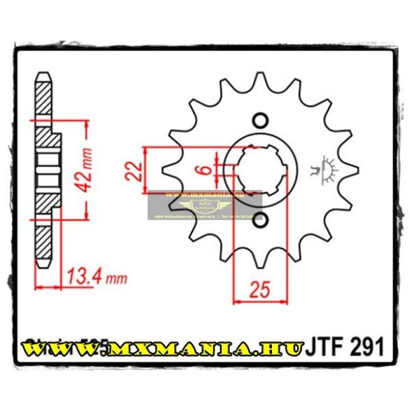 JT Sprockets első lánckerék, 291, Honda CB/CMX