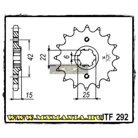 JT Sprockets első lánckerék, 292, Honda NS/VFR