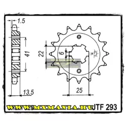 JT Sprockets első lánckerék, 293, Honda CBR/VF/XLNV/VT