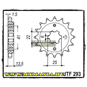 JT Sprockets első lánckerék, 293, Honda CBR/VF/XLNV/VT