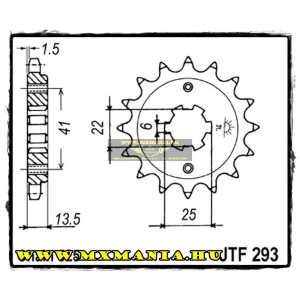 JT Sprockets első lánckerék, 293, Honda CBR/VF/XLNV/VT