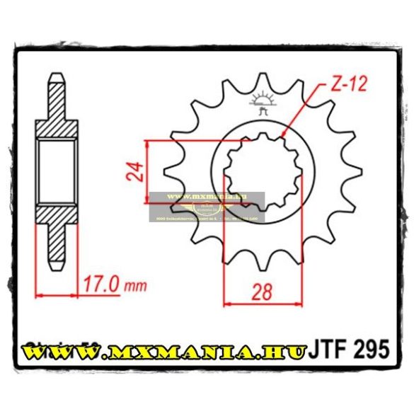 JT Sprockets első lánckerék, 295, Honda CBR