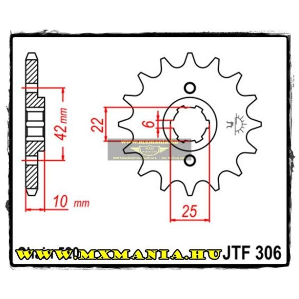 JT Sprockets első lánckerék, 306, Honda XL/NX