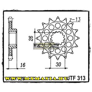 JT Sprockets első lánckerék, 313, Honda VRF750