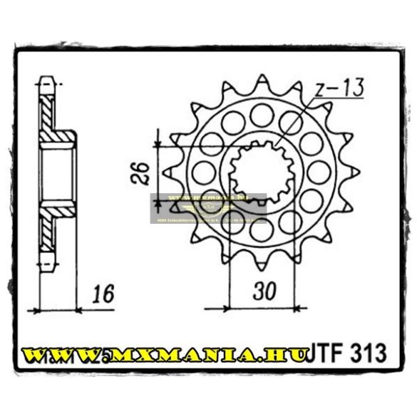 JT Sprockets első lánckerék, 313, Honda VRF750