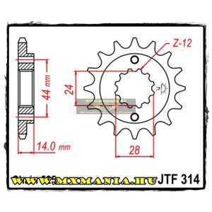 JT Sprockets első lánckerék, 314, Honda XRV750