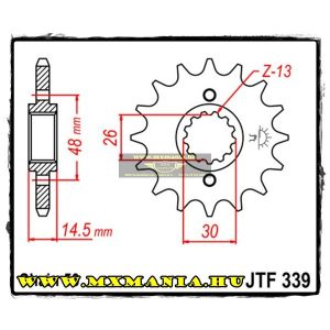 JT Sprockets első lánckerék, 339, Honda CB/CBR/VFR