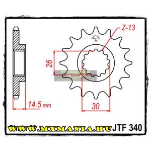 JT Sprockets első lánckerék, 340, Honda CBX