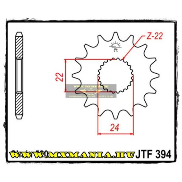 JT Sprockets első lánckerék, 394, Aprilia 125, Bombardier 450