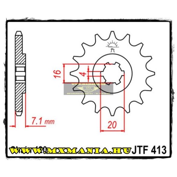 JT Sprockets első lánckerék, 413, Suzuki RMX/TS/RM