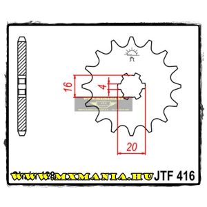 JT Sprockets első lánckerék, 416, Suzuki RM/TS/GT Yamaha YZ/RD/RS/RSX