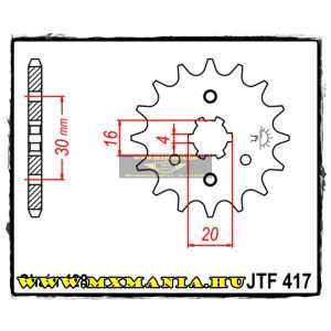 JT Sprockets első lánckerék, 417, Kawasaki KMX/KE/BN/KDX