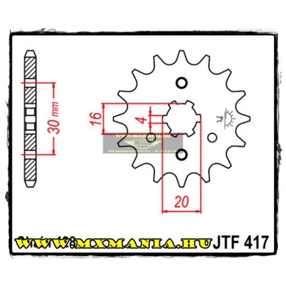 JT Sprockets első lánckerék, 417, Kawasaki KMX/KE/BN/KDX