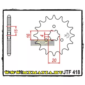 JT Sprockets első lánckerék, 418, Kawasaki KM/KC/KE/KH/RS Suzuki GT/TS