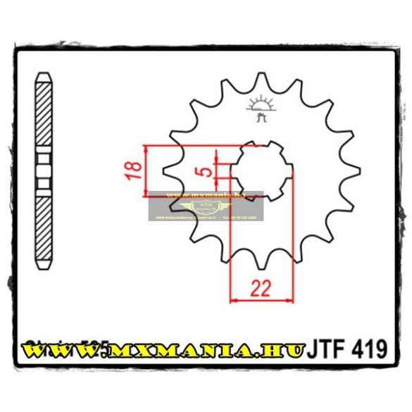 JT Sprockets első lánckerék, 419, Suzuki GT/DS/TS/TM